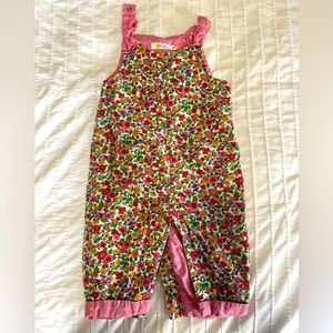 9-12M Baby Boden Floral Corduroy Overalls